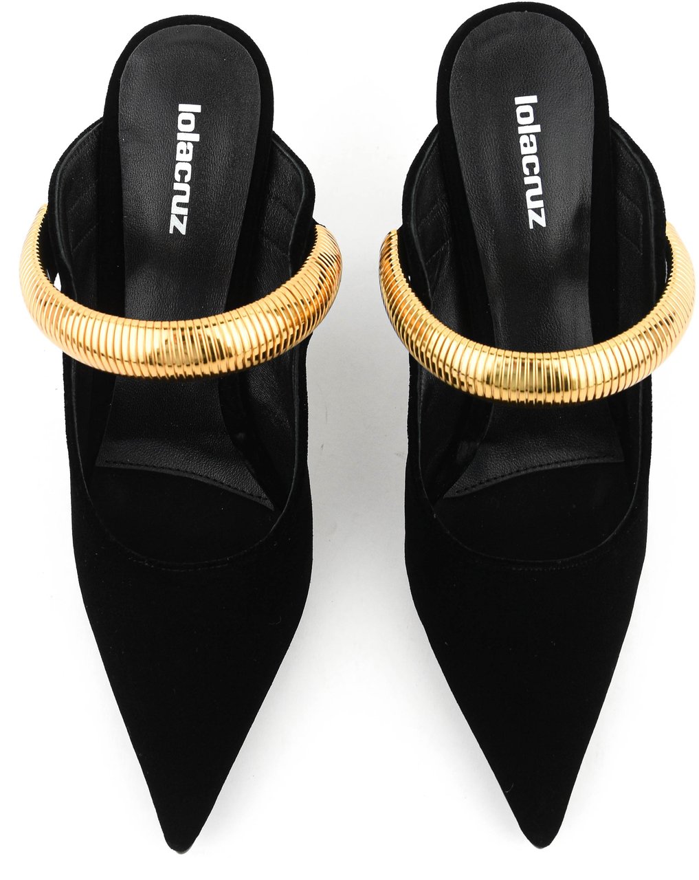 Lola Cruz Axela Mules 95 Black Velvet Zwart