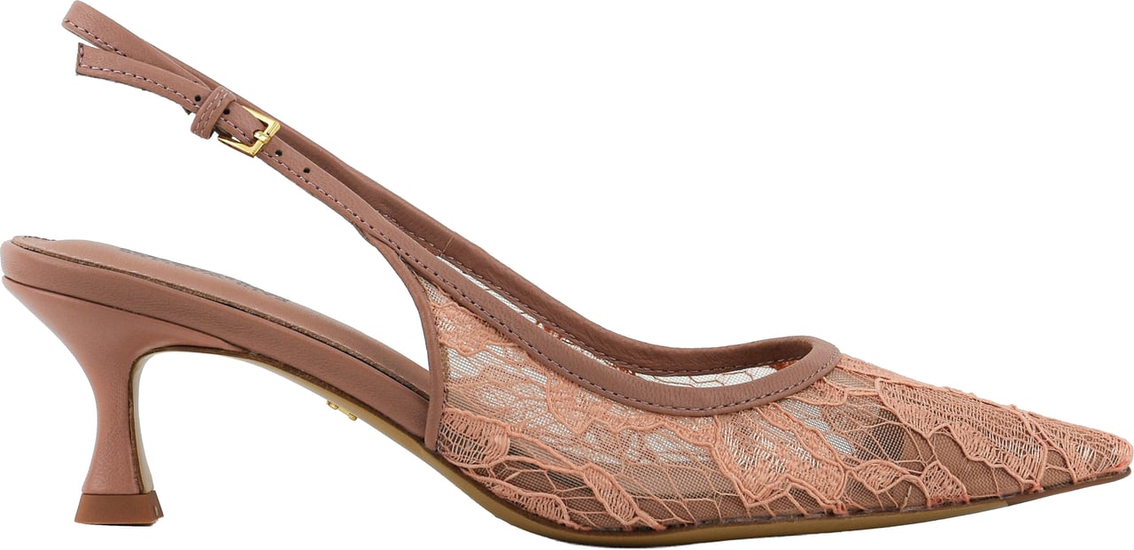 Lola Cruz Alberta Pump Lace Nude 55 Beige