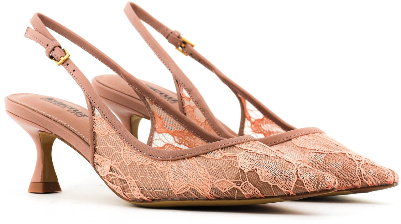Lola Cruz Alberta Pump Lace Nude 55 Beige
