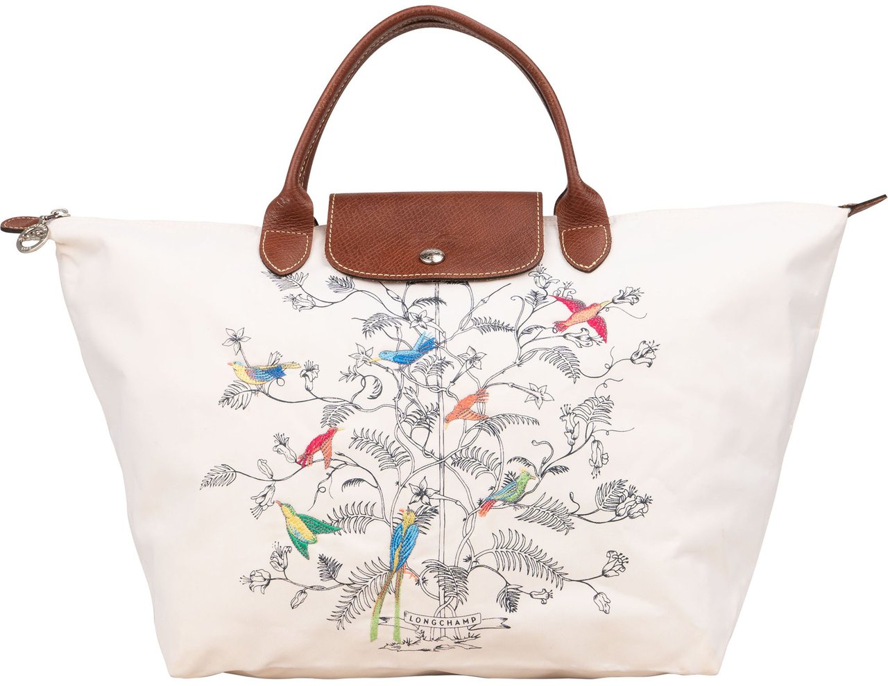Longchamp Longchamp Le Pliage Arbre de Vie Large Tote Handbag Wit