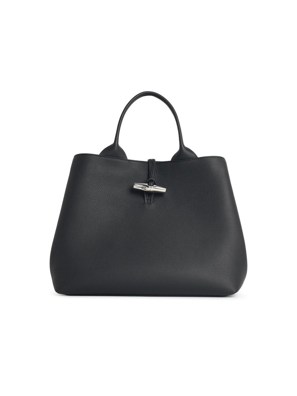 Longchamp Bag With Black Leather 'L Le Roseau' Handle Zwart