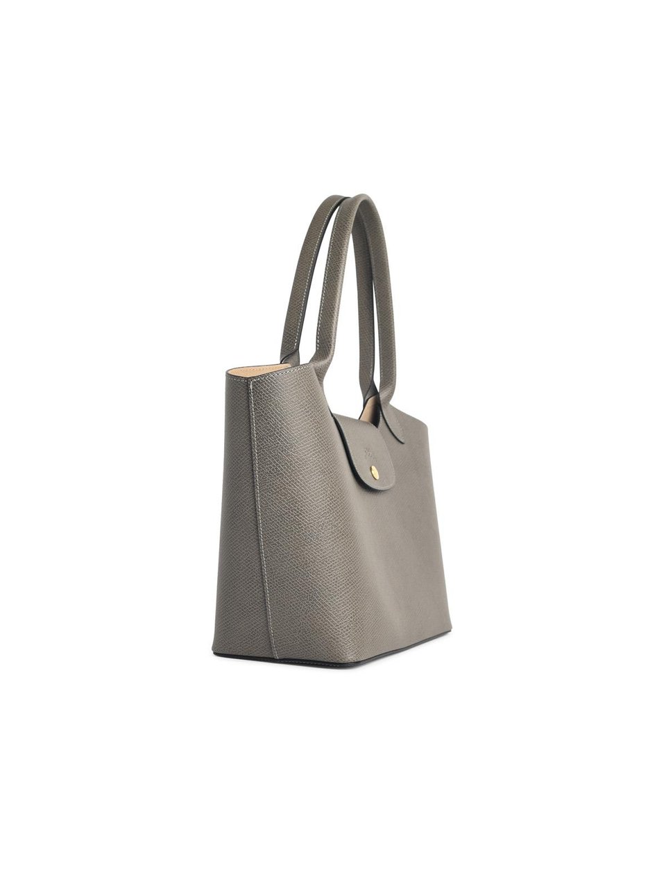Longchamp L 'Épure' Shoulder Bag In Dove-Gray Leather Grijs
