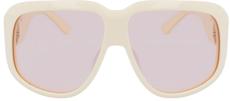 Longchamp White Acetate Sunglasses Wit