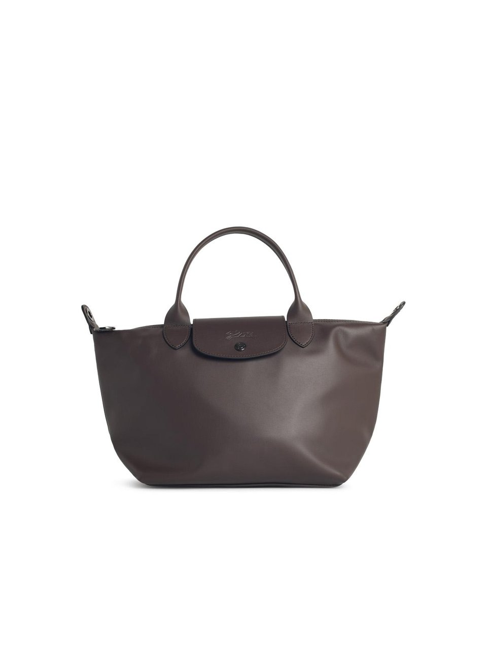 Longchamp 'S Le Pliage Xtra' Leather 'Moka' Handle Bag Grijs