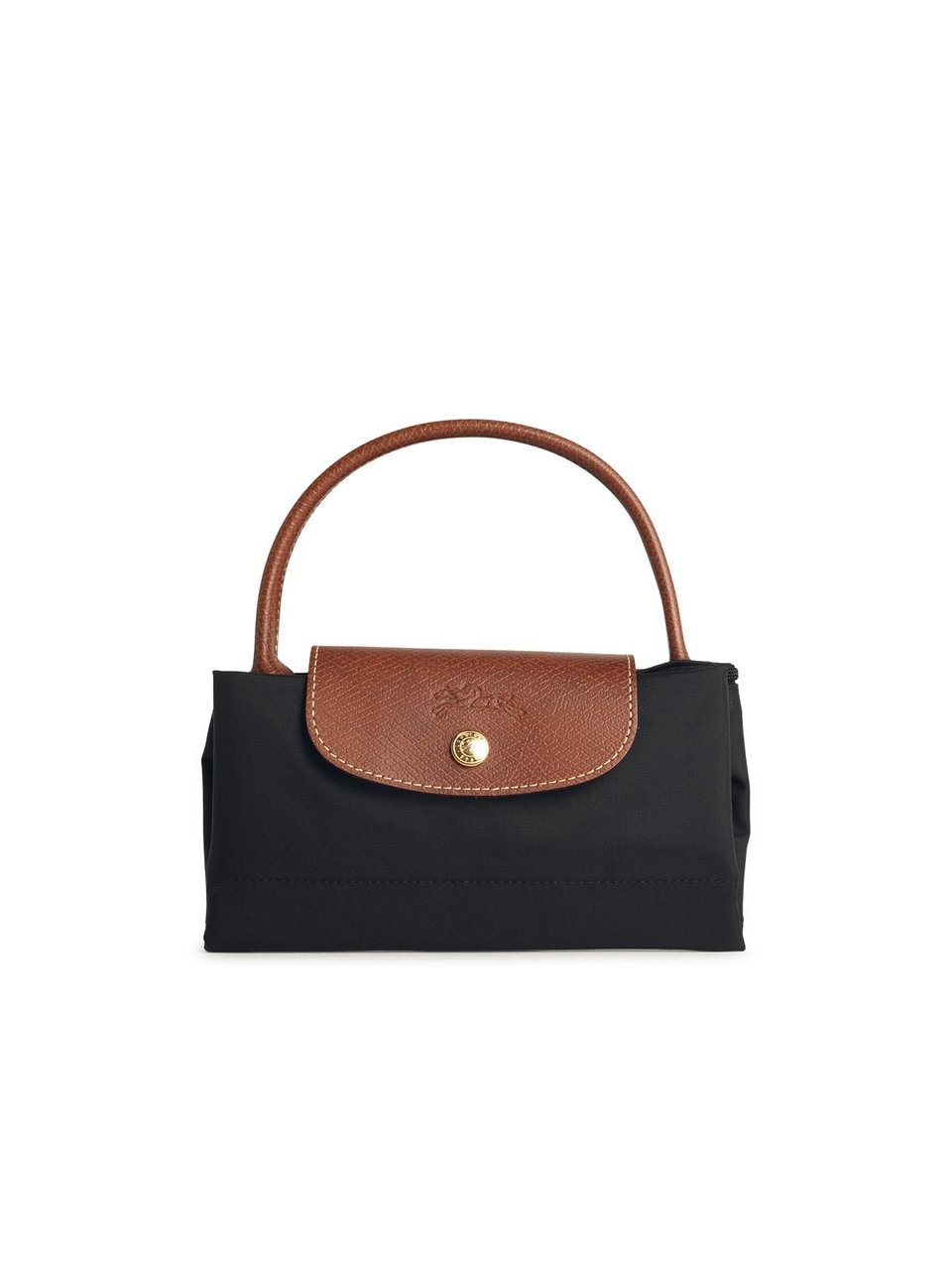 Longchamp Black Recycled Tela 'S Le Pliage Original' Handle Bag Zwart