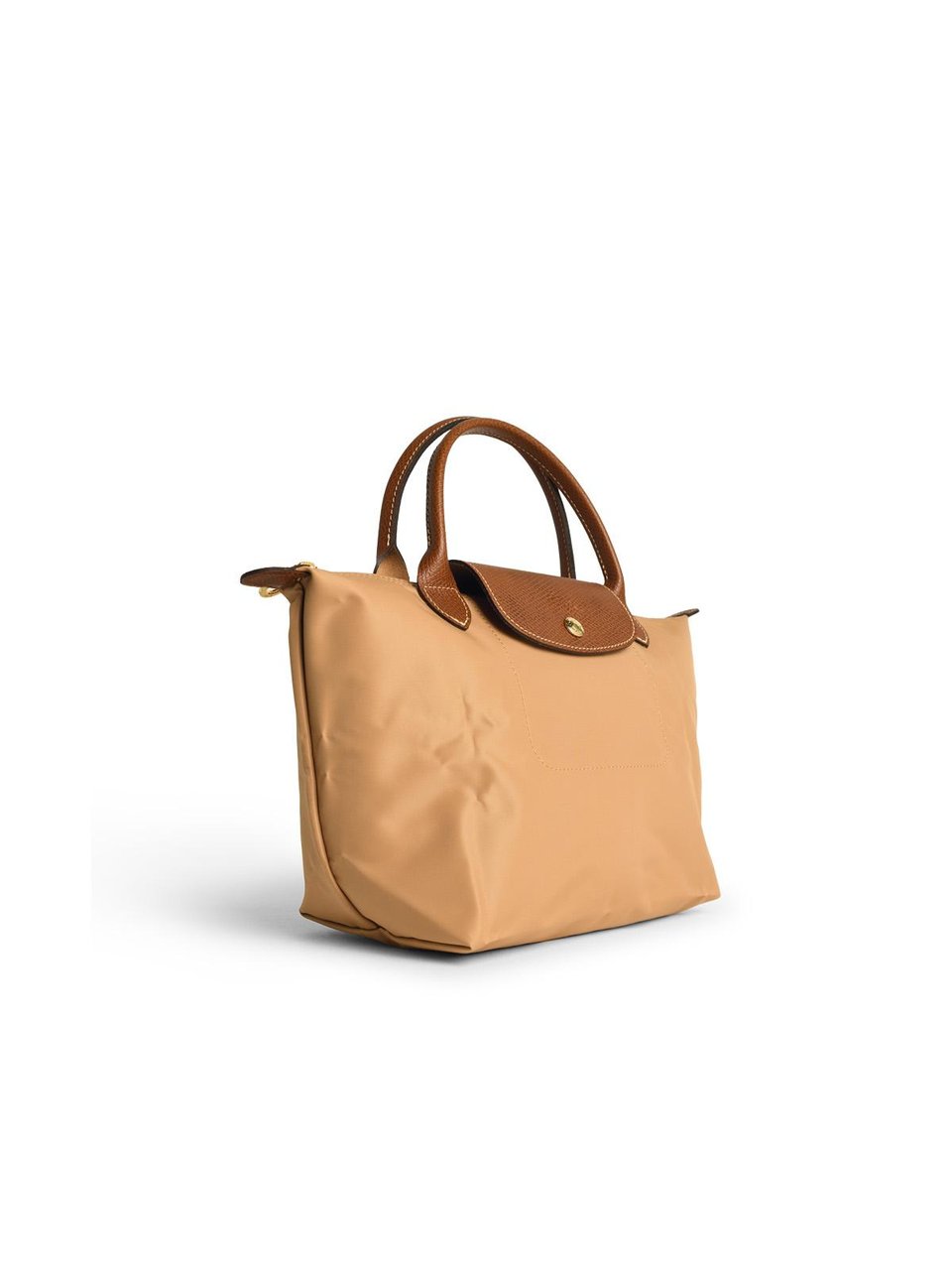 Longchamp Suede Recycled Tela 'S Le Pliage Original' Handle Bag Bruin