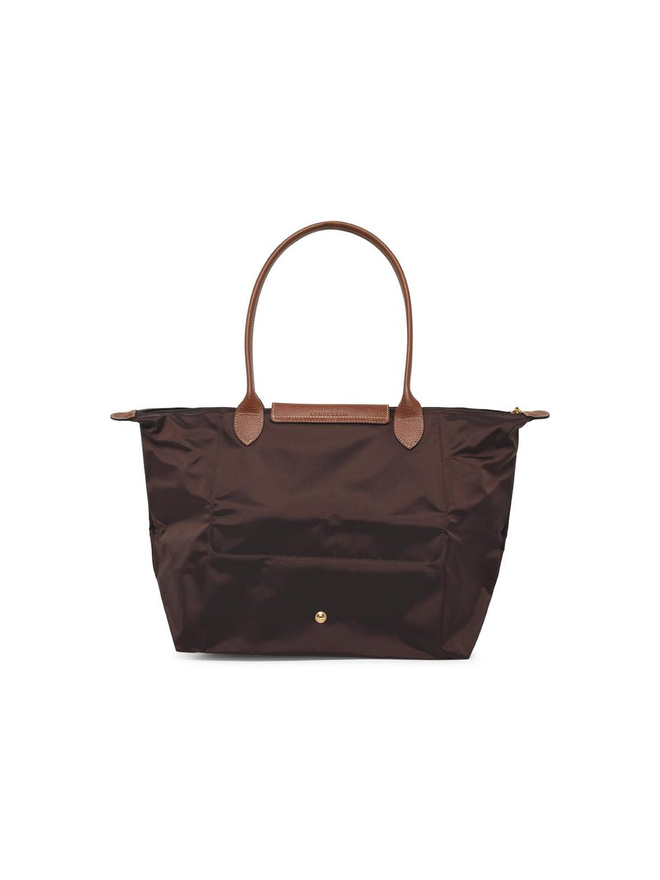 Longchamp Moka Nylon Shoulder Bag with Leather Flap and Double Handles Zwart