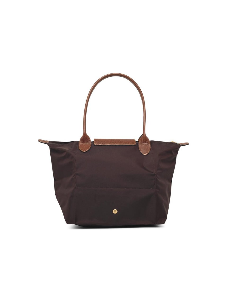 Longchamp Rectangular Nylon Shoulder Bag with Textured Leather Flap Zwart