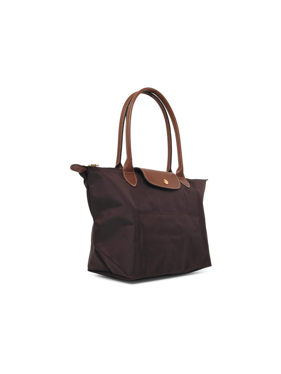 Longchamp Rectangular Nylon Shoulder Bag with Textured Leather Flap Zwart