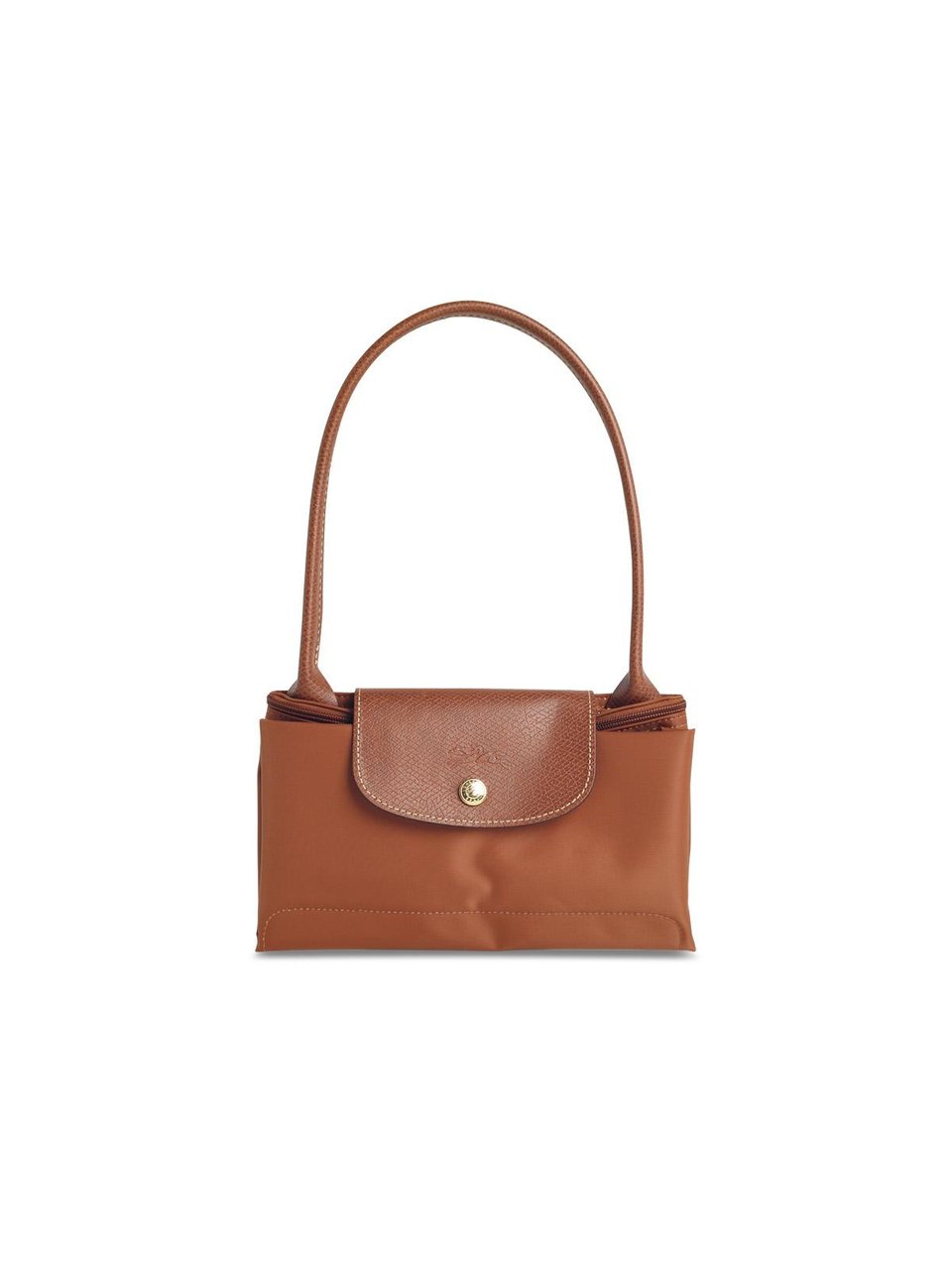 Longchamp 'M Le Pliage Original' Cognac Tela Shoulder Bag Bruin