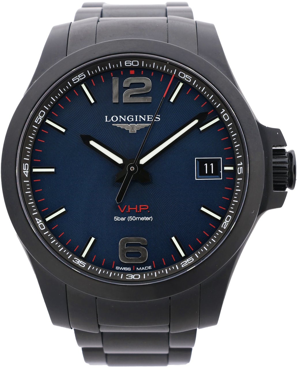 Longines Longines Conquest L3.716.2.96.6 46907518 SS QZ Blue-Face Watch Blauw
