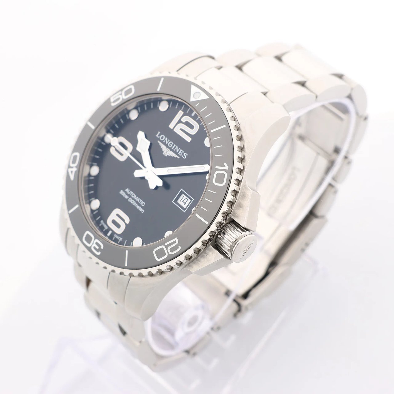 Longines Longines HydroConquest L3.782.4 51494820 SS AT Watch with Black Dial Zwart