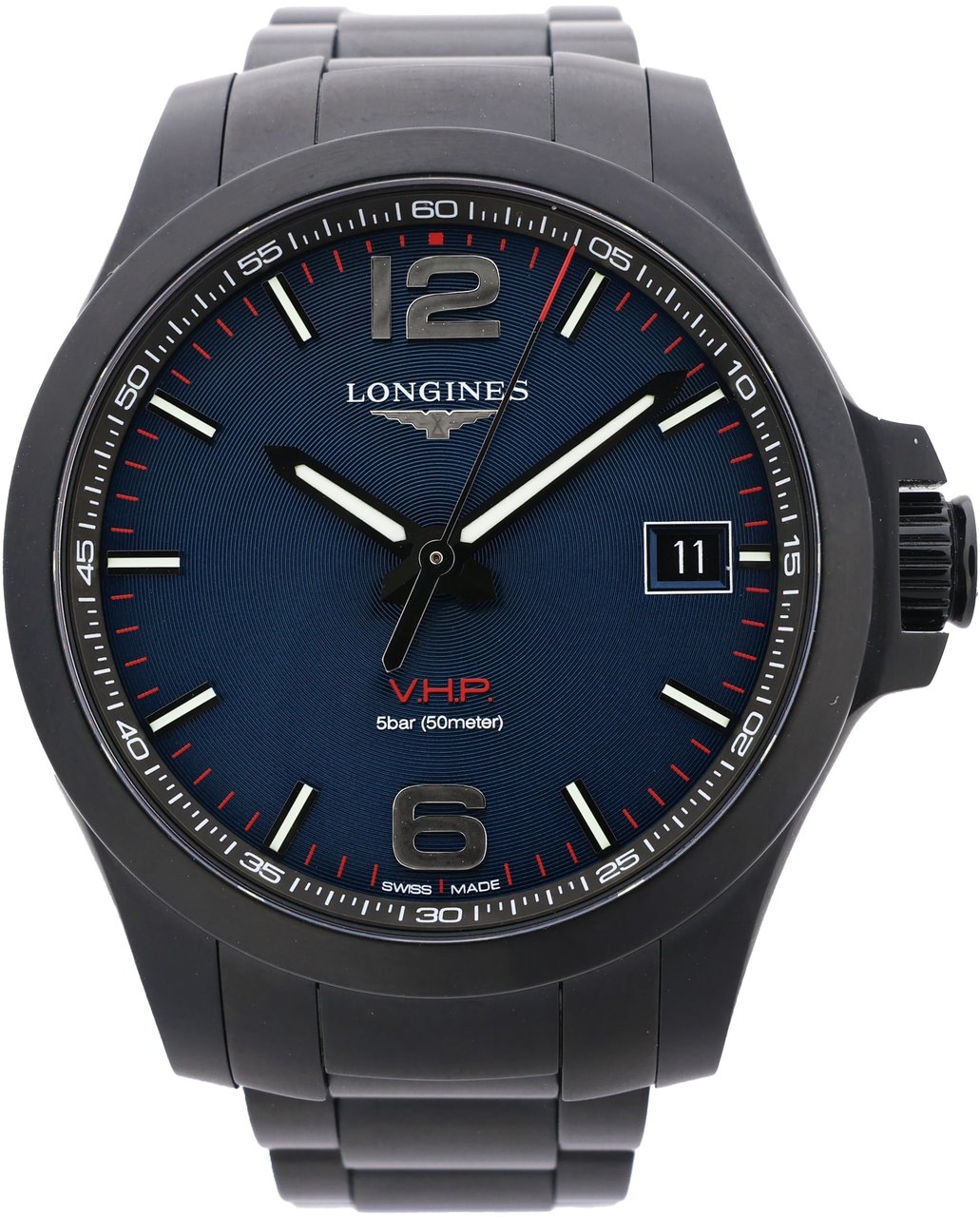 Longines Longines Conquest L3.716.2.96.6 46907518 SS QZ Blue-Face Watch Blauw