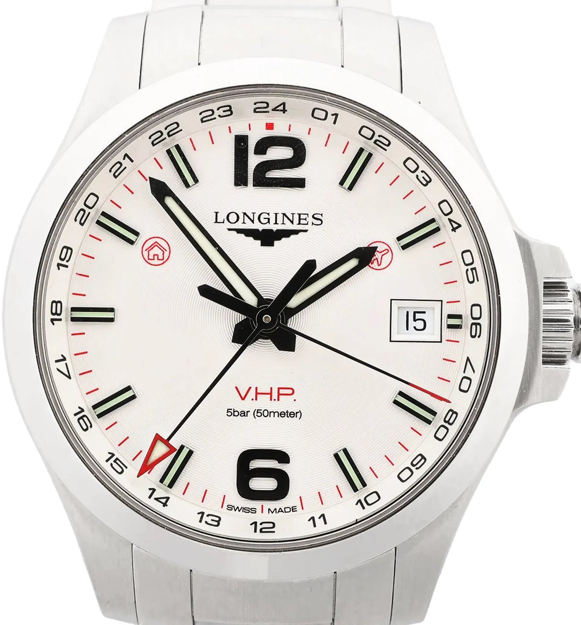 Longines Longines Conquest V.H.P. L3.718.4 49915376 SS QZ Watch with White Dial Divers