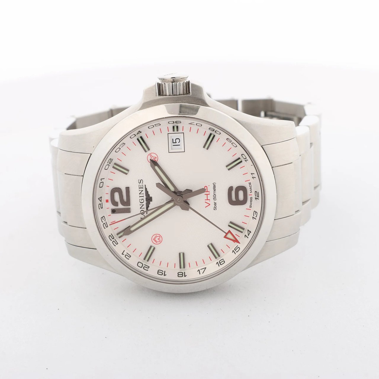 Longines Longines Conquest V.H.P. L3.718.4 49915376 SS QZ Watch with White Dial Divers