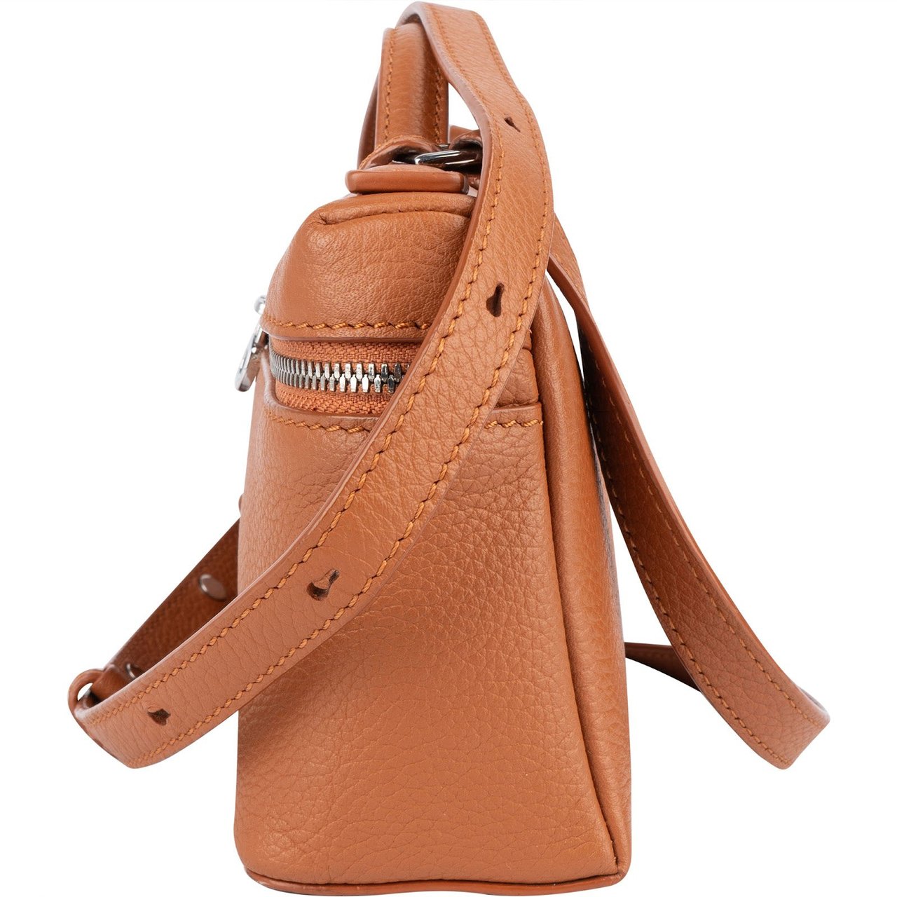 Loro Piana Loro Piana Grained Calfskin Pocket L19 Crossbody Bag Bruin