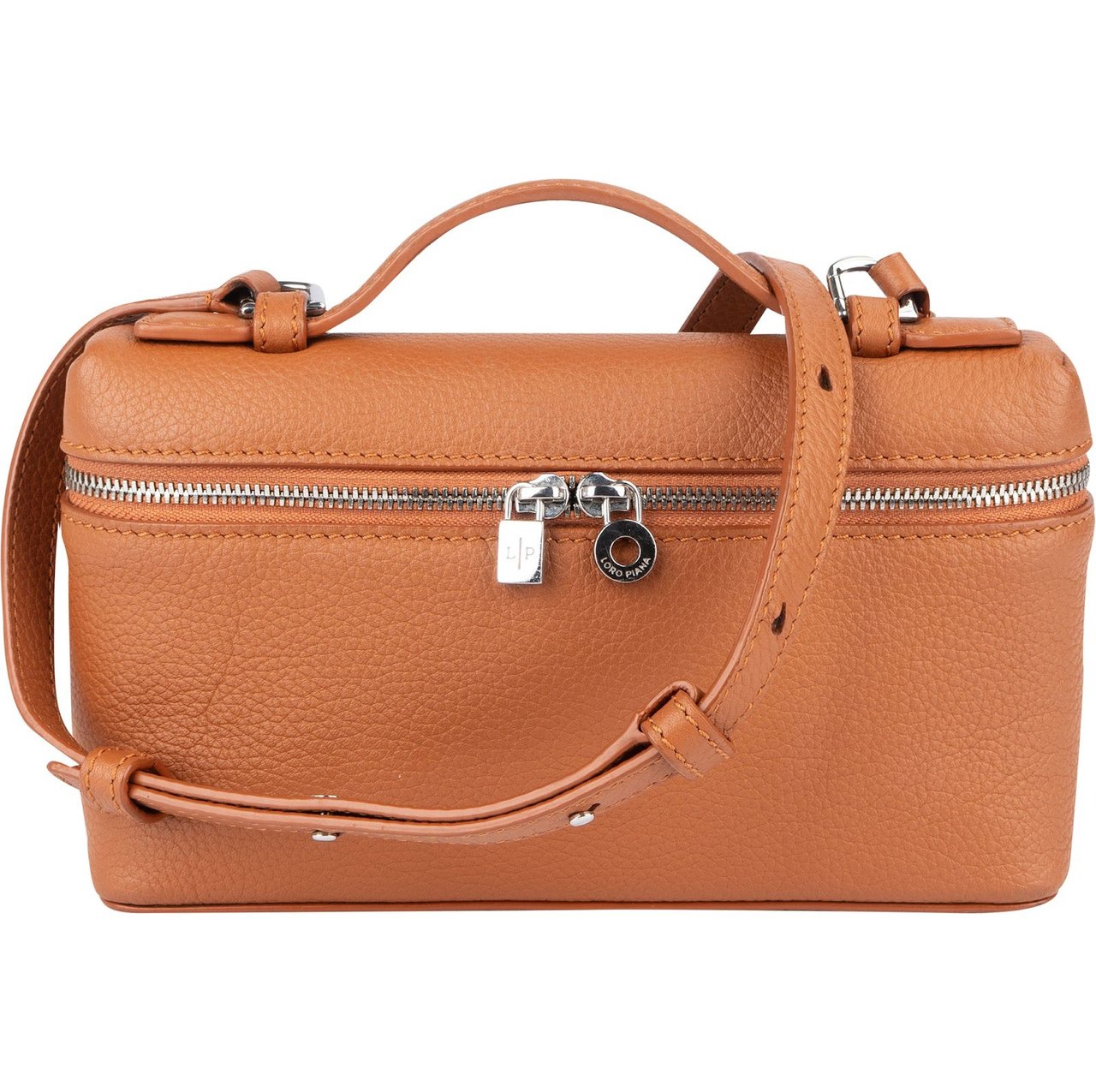 Loro Piana Loro Piana Grained Calfskin Pocket L19 Crossbody Bag Bruin