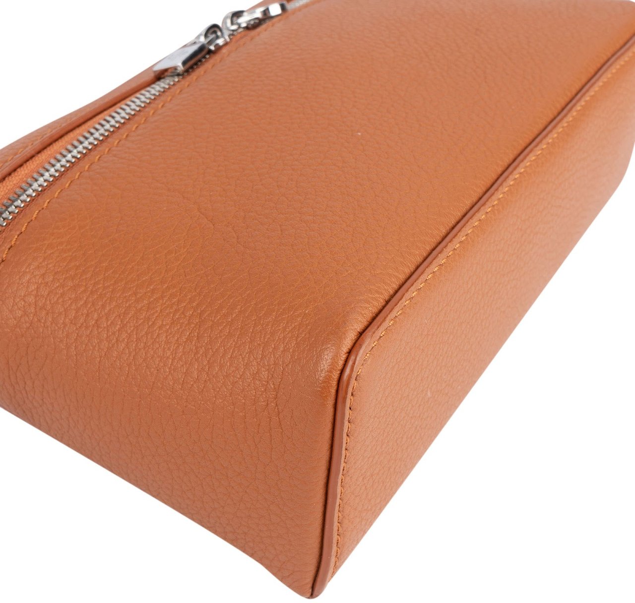 Loro Piana Loro Piana Grained Calfskin Pocket L19 Crossbody Bag Bruin