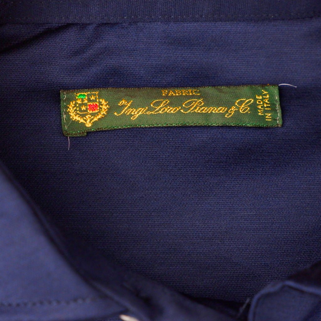 Loro Piana Man Light Polo in Blue Wool Blauw