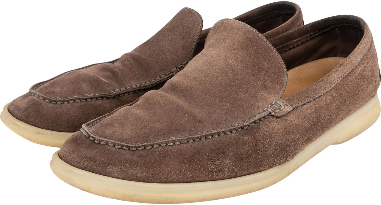 Loro Piana Brown Suede Summer Walk Shoes (44,5) Bruin