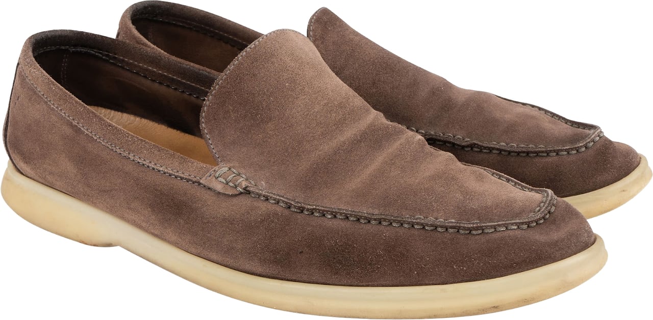 Loro Piana Brown Suede Summer Walk Shoes (44,5) Bruin