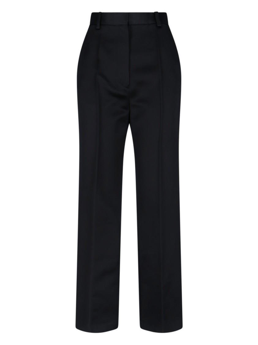 Loro Piana Straight-Leg Trousers, Black Zwart