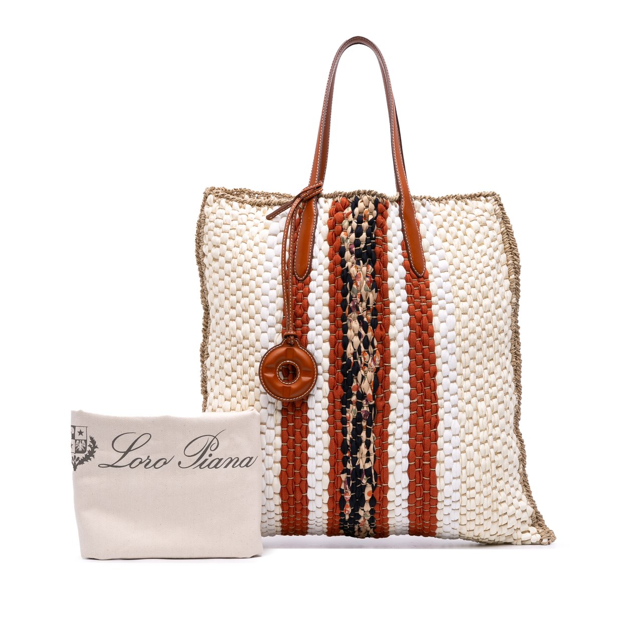 Loro Piana Crochet Wool and Silk Blossom Tote Bruin