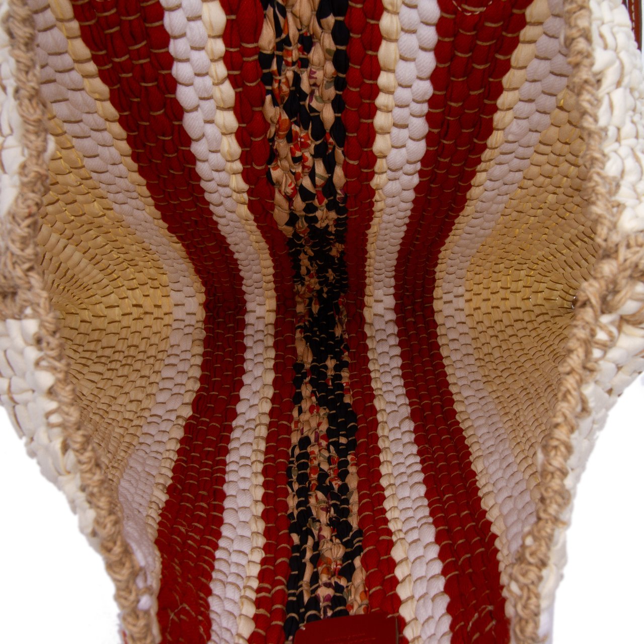 Loro Piana Crochet Wool and Silk Blossom Tote Bruin