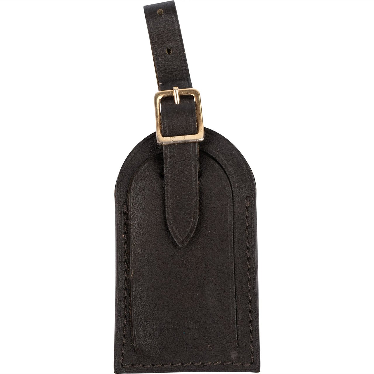 Louis Vuitton Louis Vuitton Black Leather Luggage Tag Bruin