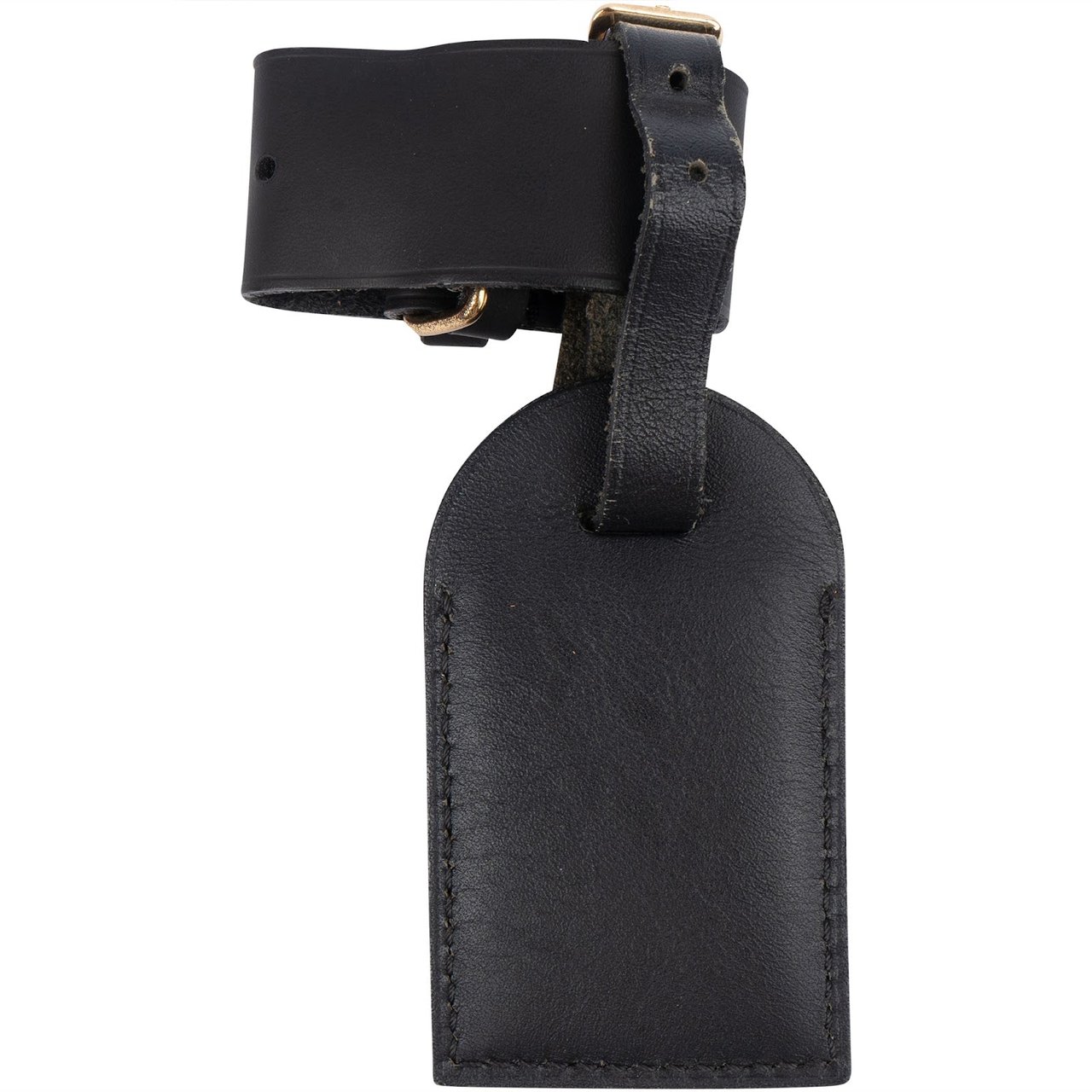 Louis Vuitton Noir Leather Luggage Tag Zwart