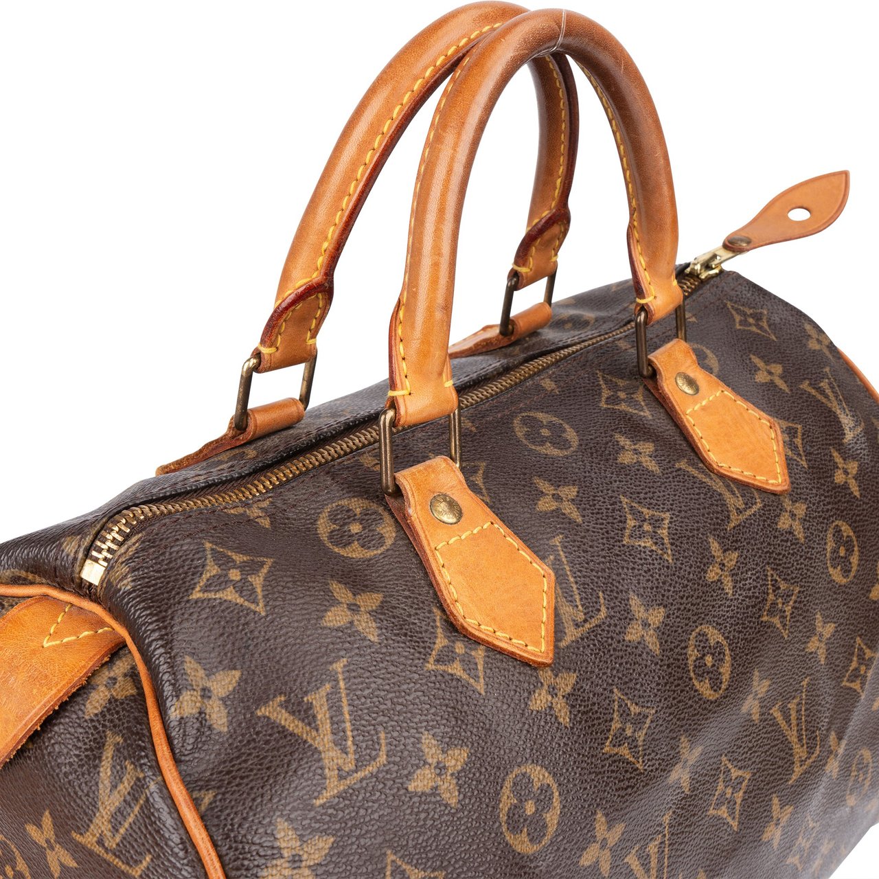 Louis Vuitton Louis Vuitton Canvas Monogram Speedy 30 Handbag Bruin