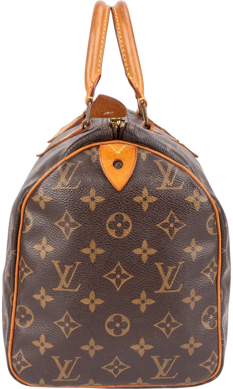 Louis Vuitton Louis Vuitton Canvas Monogram Speedy 30 Handbag Bruin