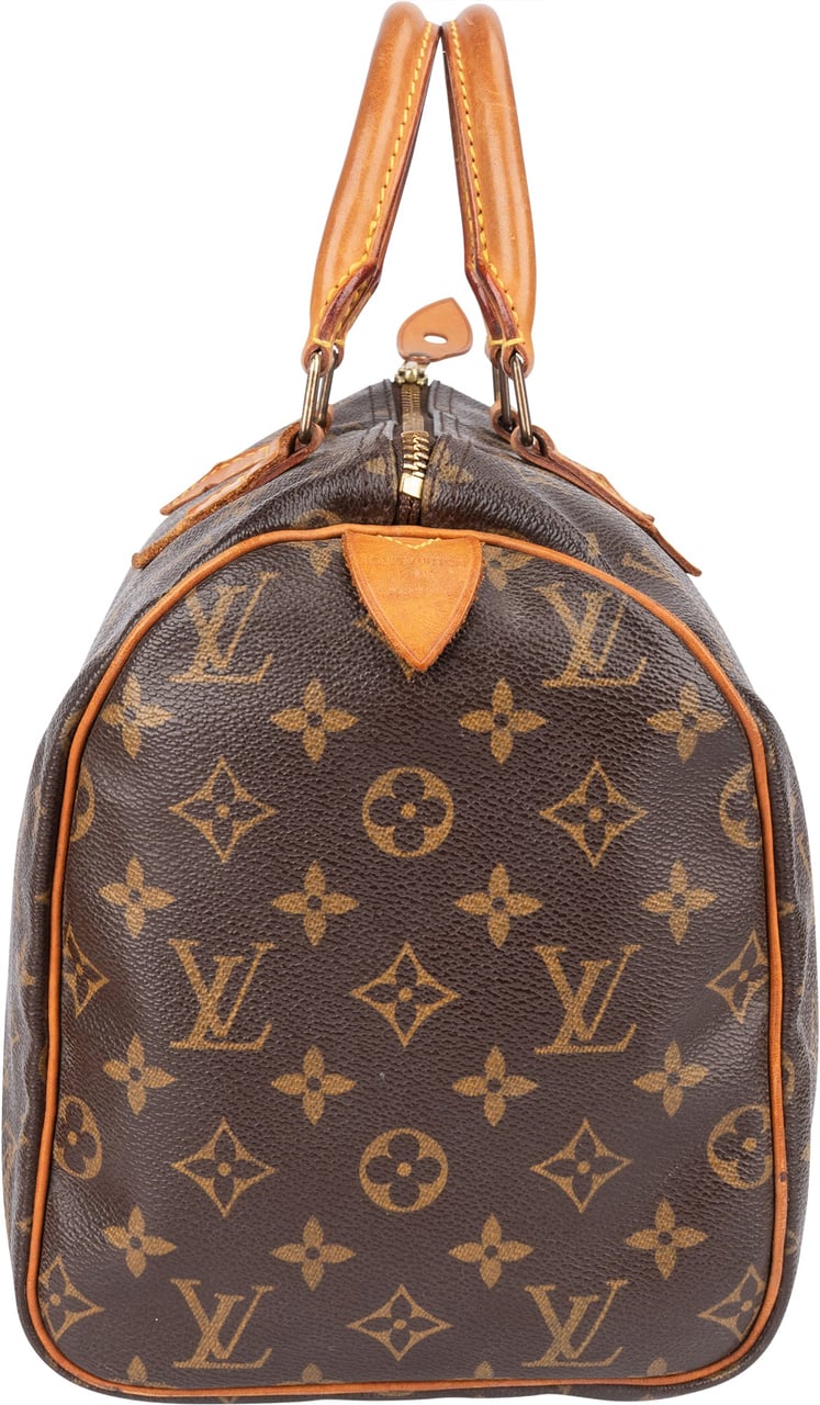 Louis Vuitton Louis Vuitton Canvas Monogram Speedy 30 Handbag Bruin