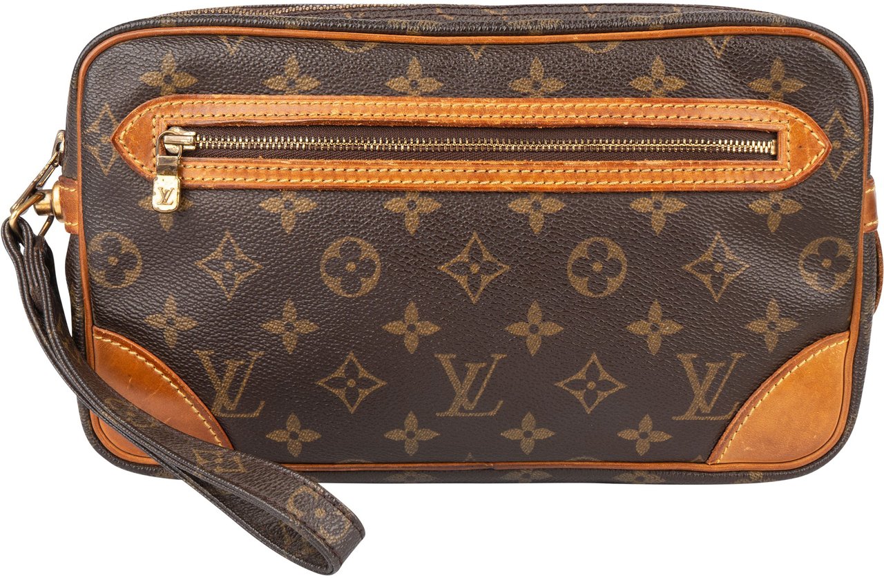 Louis Vuitton Louis Vuitton Canvas Monogram Marly Dragonne GM Clutch Bruin