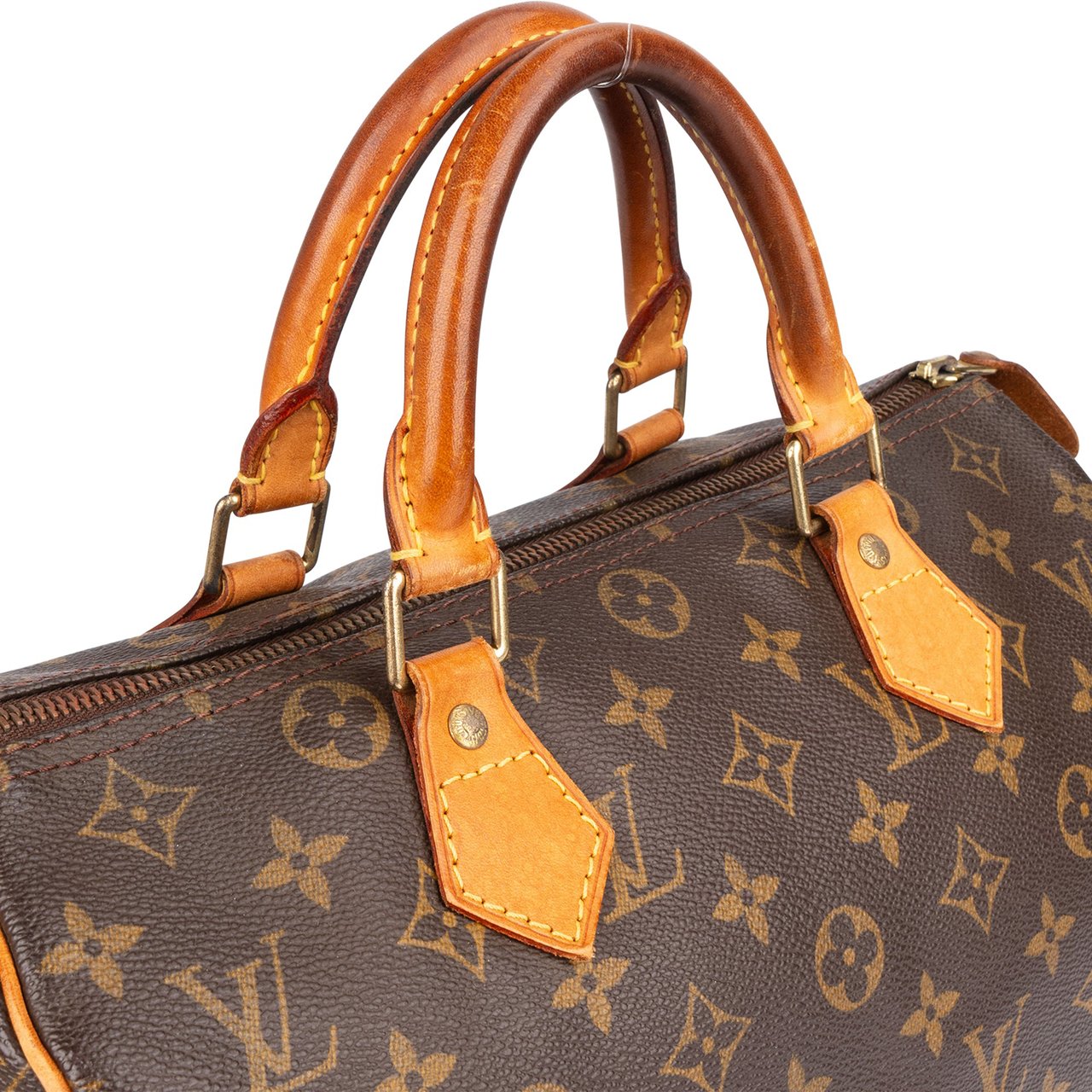 Louis Vuitton Louis Vuitton Canvas Monogram Speedy 30 Handbag Bruin