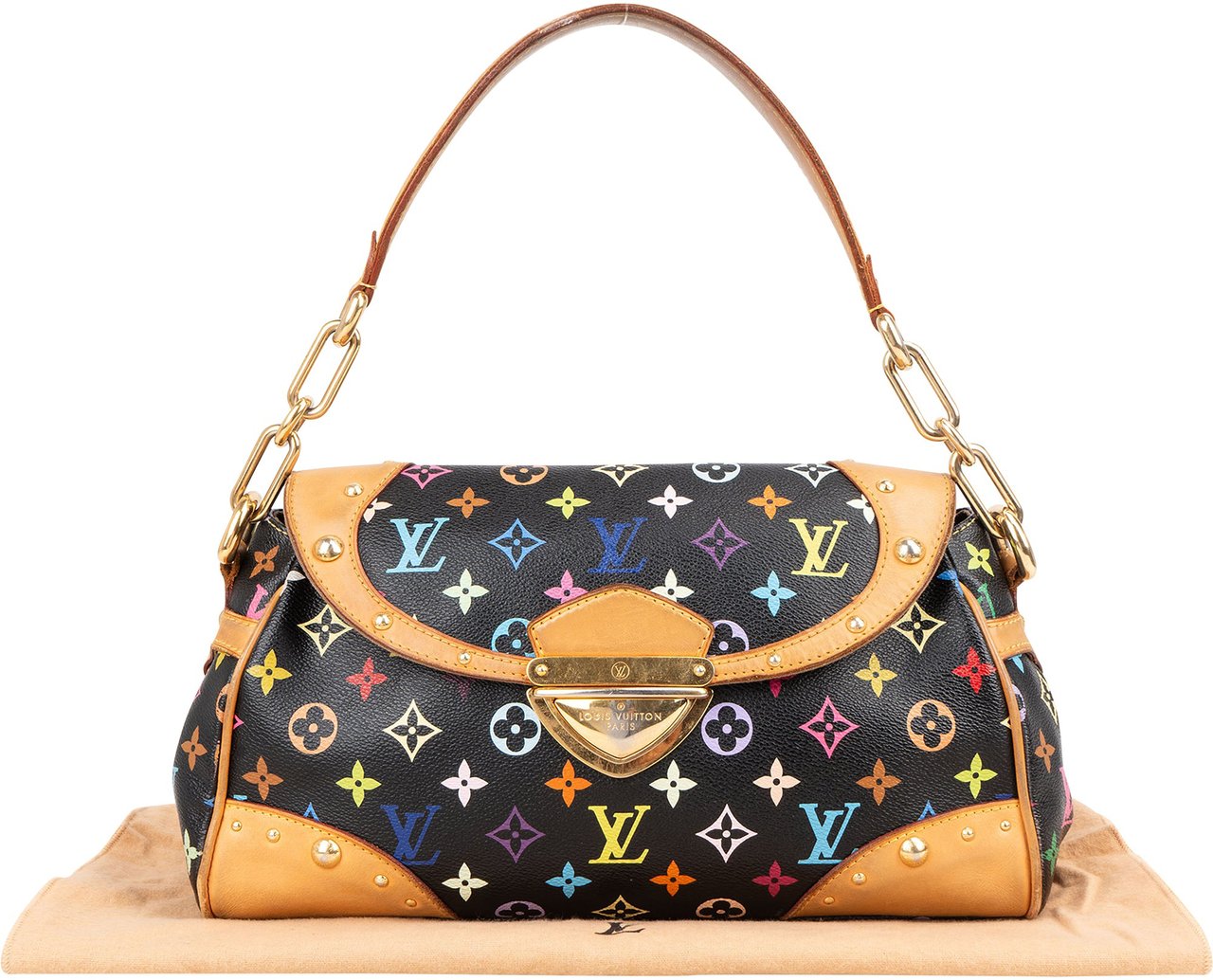 Louis Vuitton Louis Vuitton Canvas Monogram Multicolor Beverly MM Shoulder Bag Zwart