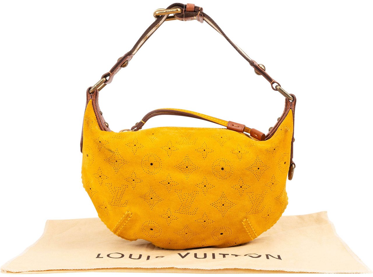 Louis Vuitton Canvas Suede Monogram Onatah PM Shoulder Bag Geel