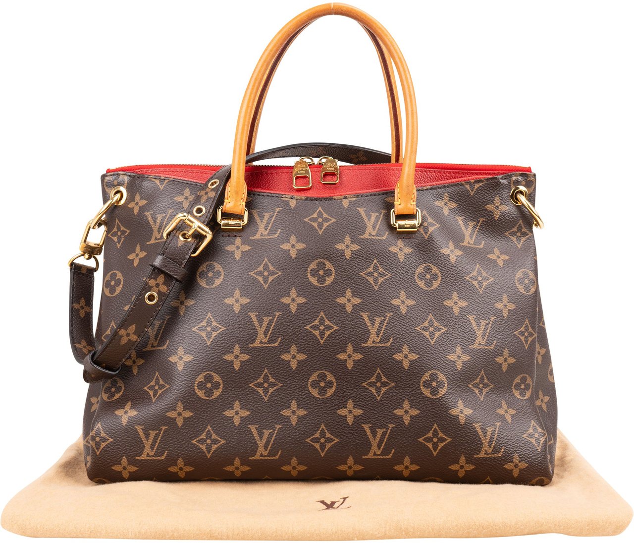 Louis Vuitton Louis Vuitton Monogram Canvas Pallas MM Handbag Bruin