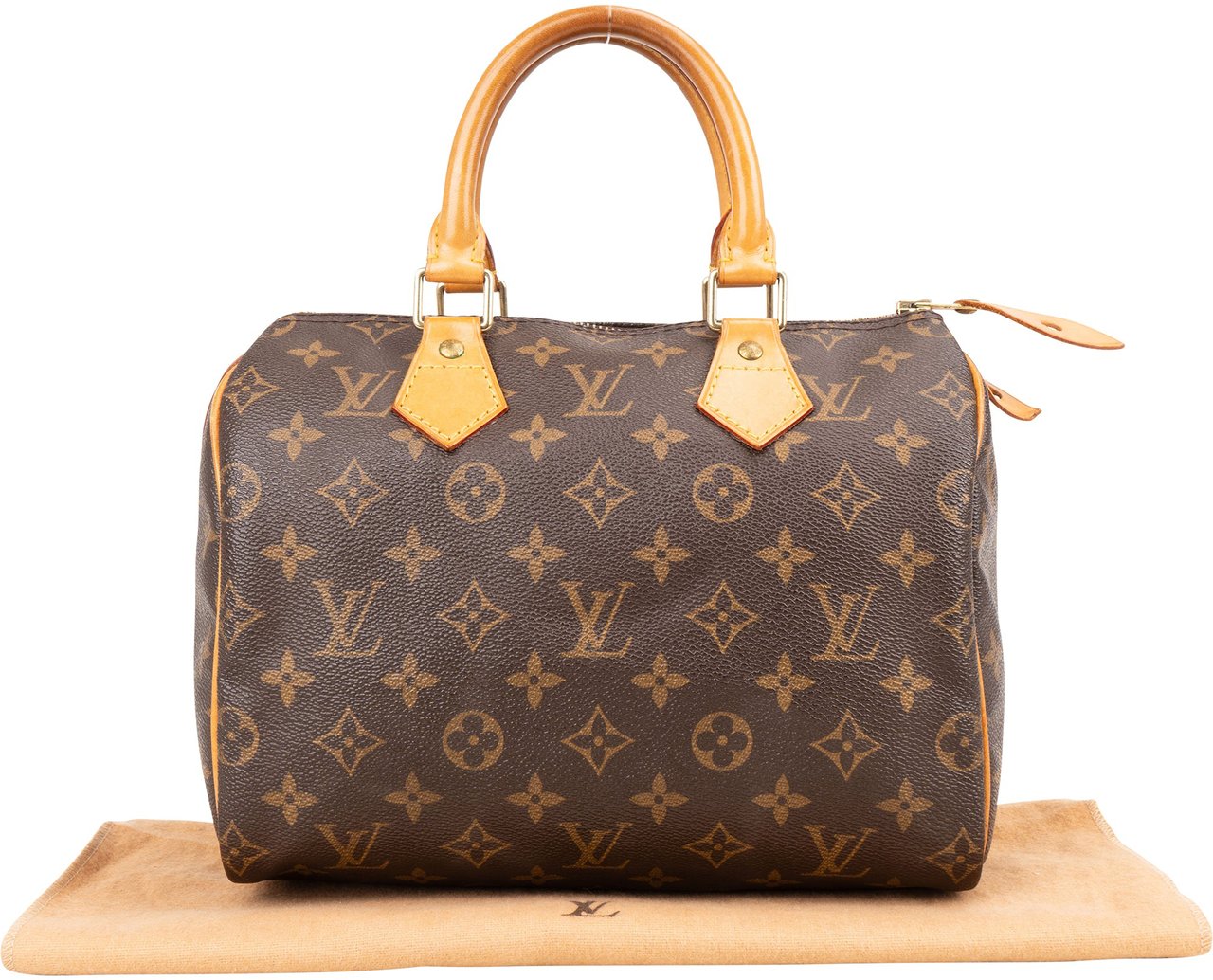 Louis Vuitton Louis Vuitton Monogram Canvas Speedy 25 Handbag Bruin