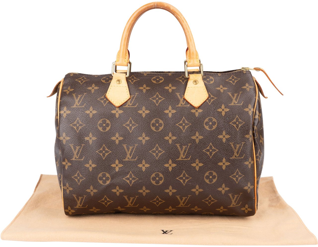 Louis Vuitton Louis Vuitton Monogram Canvas Speedy 30 Handbag Bruin