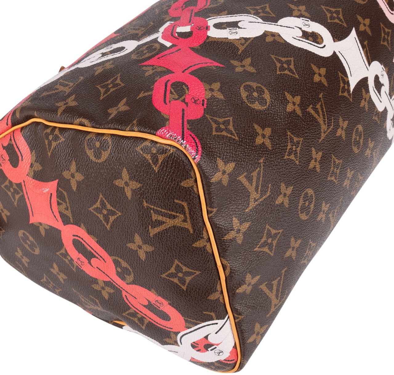 Louis Vuitton Louis Vuitton Monogram Canvas Chain Flower Speedy 30 Handbag Bruin