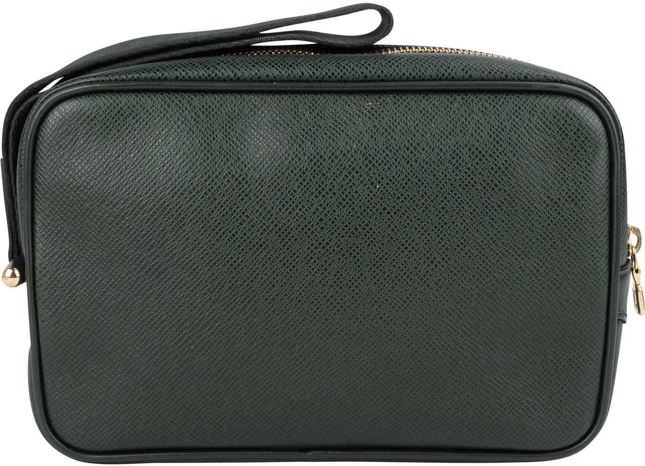 Louis Vuitton Louis Vuitton Taiga Leather Trousse Toilette 23 Clutch Donkergroen