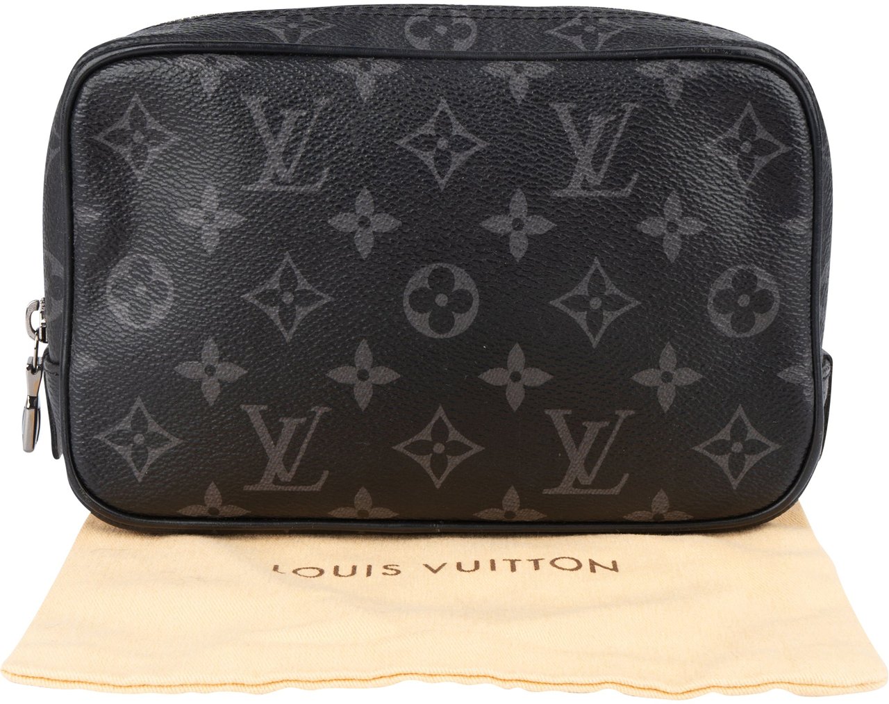 Louis Vuitton Louis Vuitton Canvas Monogram Eclipse Poche Toilette PM Clutch Zwart