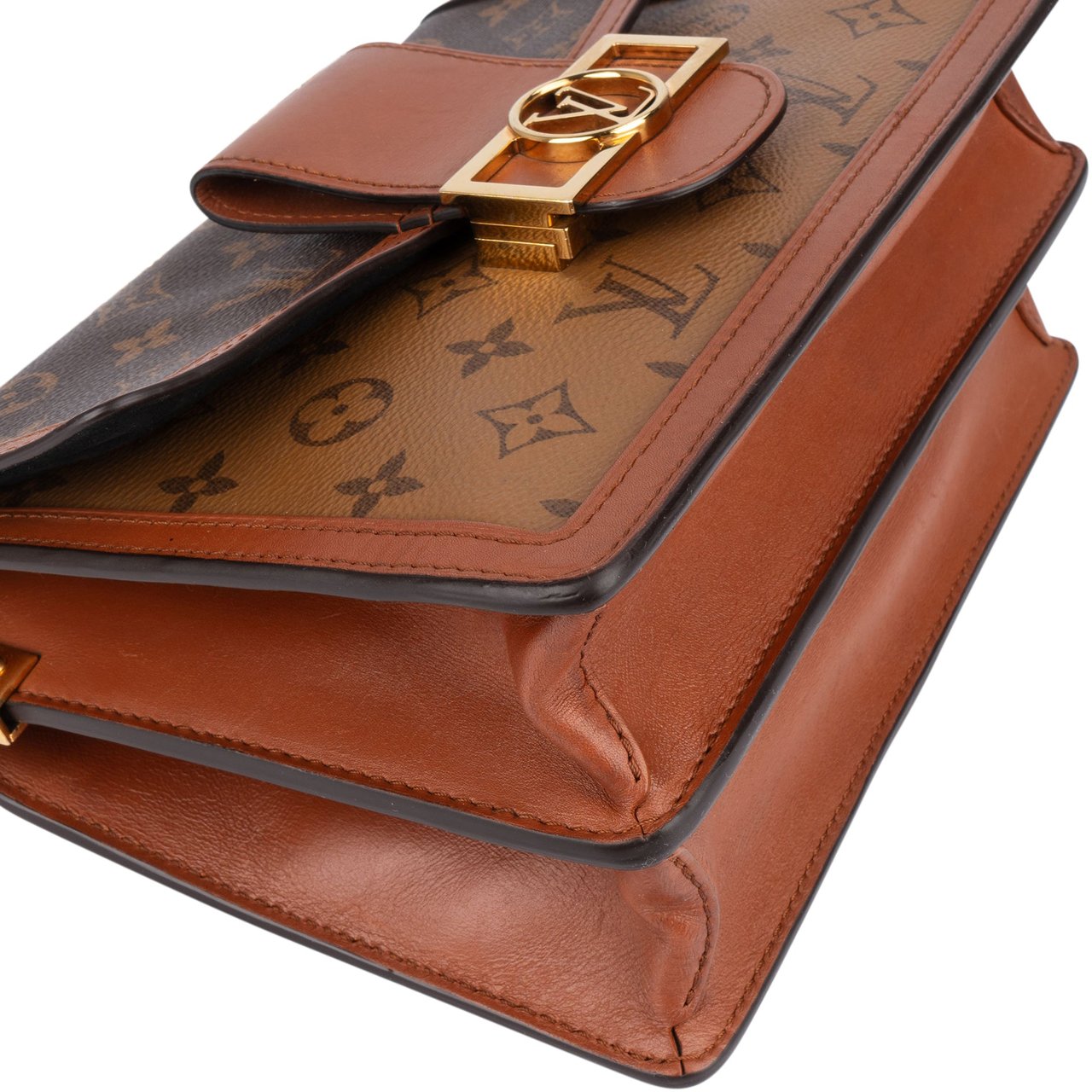 Louis Vuitton Louis Vuitton Monogram Reverse Canvas Dauphine MM Crossbody Bag Bruin