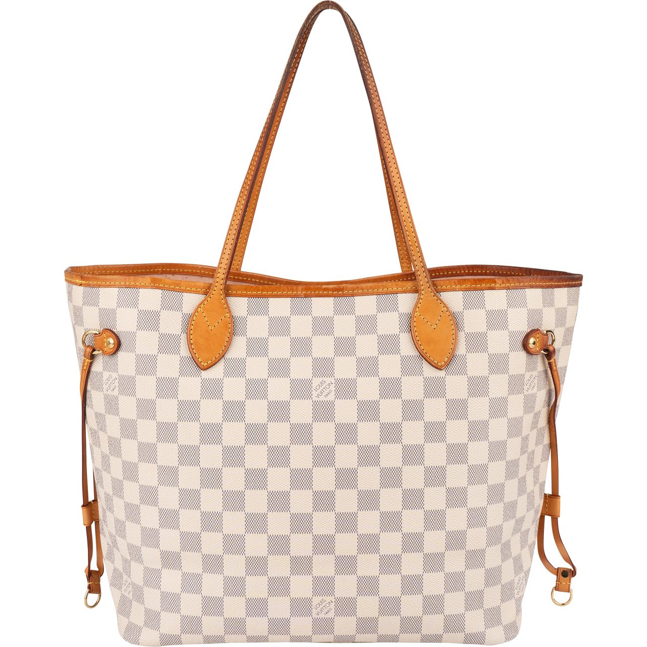 Louis Vuitton Louis Vuitton Monogram Damier Azur Canvas Neverfull MM Shoulder Bag Wit