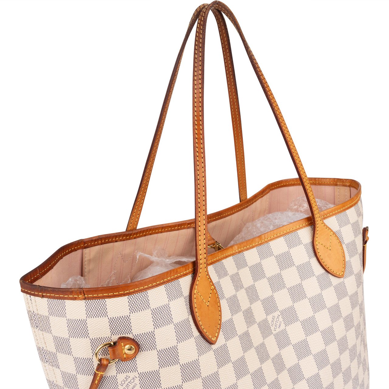 Louis Vuitton Louis Vuitton Monogram Damier Azur Canvas Neverfull MM Shoulder Bag Wit