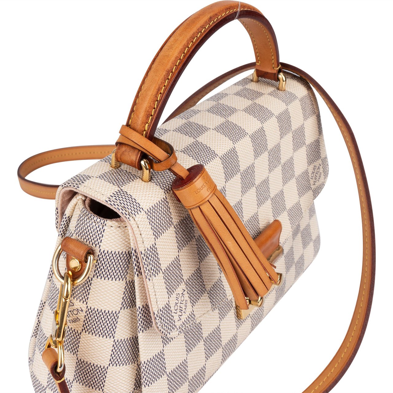 Louis Vuitton Monogram Damier Azur Croisette Handbag Wit