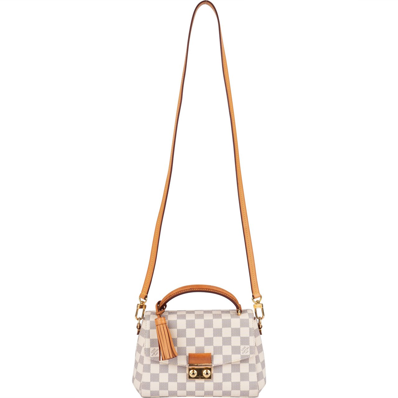 Louis Vuitton Monogram Damier Azur Croisette Handbag Wit