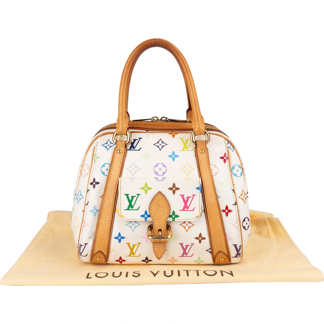 Louis Vuitton Monogram Multicolor Canvas Murakami Priscilla Handbag Wit