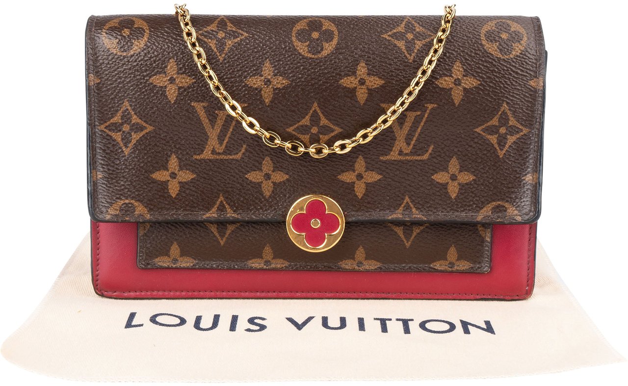 Louis Vuitton Louis Vuitton Monogram Canvas Flore Wallet On Chain Crossbody Bag Bruin
